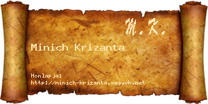 Minich Krizanta névjegykártya